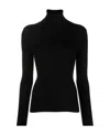 P.a.r.o.s.h Parosh Ribbed Turtleneck Sweater With Elegant Open Back Design In Black