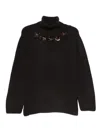 P.a.r.o.s.h Roll-neck Sequin-embellished Sweater In Black