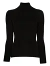 P.a.r.o.s.h Fitted Turtleneck Knitwear Long Sleeves In Black
