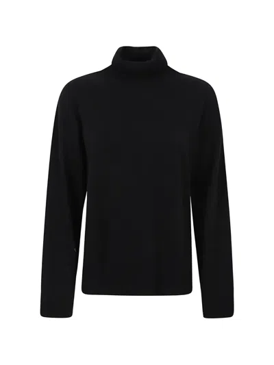 P.a.r.o.s.h Roll-neck Fine-knit Sweater In Black