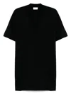 P.a.r.o.s.h Mini T-shirt Dress V-neck Collar Detail In Black