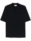 P.a.r.o.s.h Split V Neck Short Sleeves Top In Blue