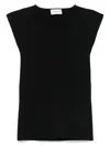 P.a.r.o.s.h Parosh Sleeveless Knitted Top With Crew Neck And Contoured Fit In Schwarz
