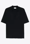 P.a.r.o.s.h Split V Neck Short Sleeves Top In Blue