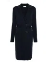 P.a.r.o.s.h Knitted Double-breasted Midi Coat In Blue