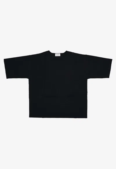 P.a.r.o.s.h Cotton T-shirt With Round Neck And Short Sleeves In Black