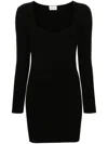 P.a.r.o.s.h Parosh Black Ribbed Knit Dress In 黑色