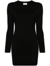 P.a.r.o.s.h Parosh Black Ribbed Knit Dress In Black
