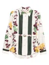 P.a.r.o.s.h Rose-print Belted Shirt In White