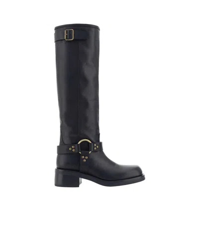P.a.r.o.s.h Round-head Boots In Black