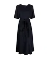 P.a.r.o.s.h Parosh Short Sleeves Crew Neck Chemisier Dress In Black