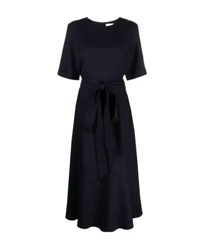 P.A.R.O.S.H P.A.R.O.S.H. SHORT-SLEEVED BELTED FLARED MIDI DRESS