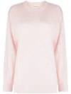 P.a.r.o.s.h Round-neck Fine-knit Jumper In 粉色