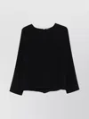 P.a.r.o.s.h Round Neck Long Sleeves Blouses In Black