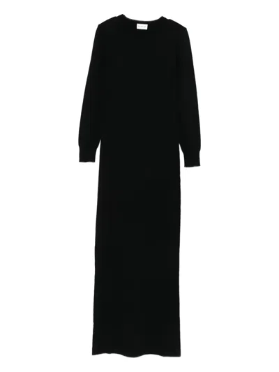 P.a.r.o.s.h Round-neck Midi Dress In Black