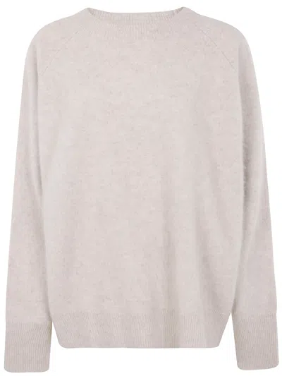 P.a.r.o.s.h P. A.r. O.s. H. Round Neck Oversize Sweater In Neutral
