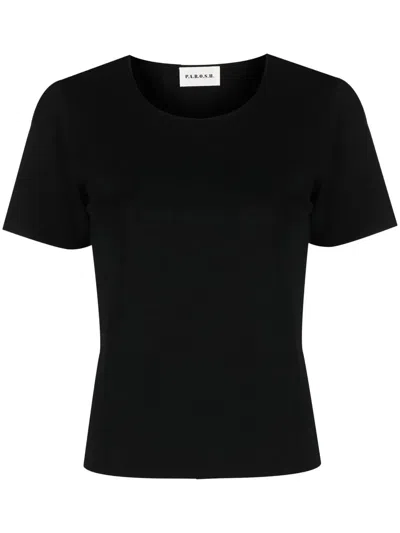 P.a.r.o.s.h Round-neck Short-sleeved T-shirt In Black