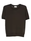 P.a.r.o.s.h Round-neck Short-sleeved Top In Brown
