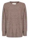 P.a.r.o.s.h Oversized Wool Sweater With Wide Round Neckline In Brown