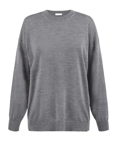 P.a.r.o.s.h Round-necked Wool Sweater In Gray