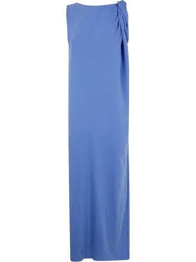 P.a.r.o.s.h Ruch-shoulder Shift Dress In Blue