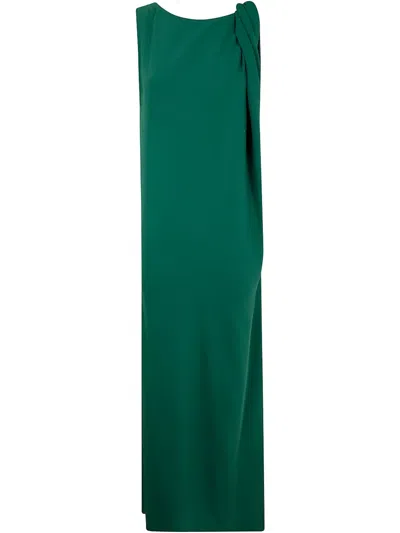 P.a.r.o.s.h Ruch-shoulder Shift Dress In Green