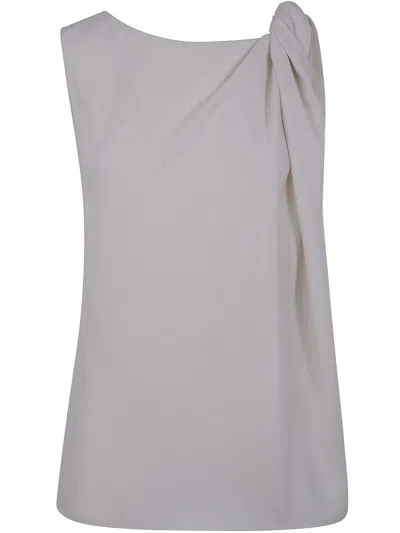 P.a.r.o.s.h Parosh Ruched Detailing Top In White