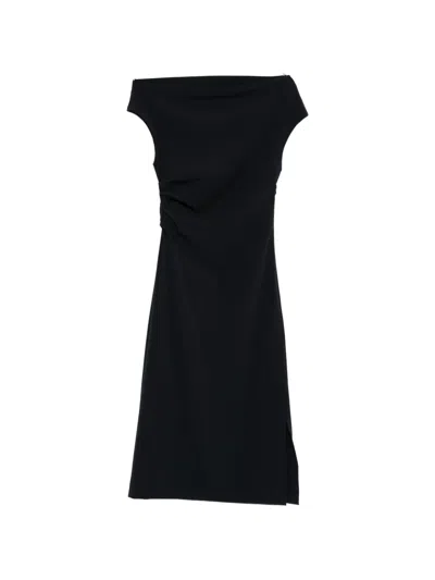P.a.r.o.s.h Ruched Midi Dress In Black