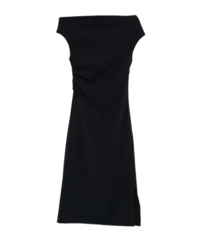 P.a.r.o.s.h Ruched Midi Dress In Blue