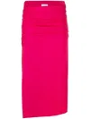 P.a.r.o.s.h Ruched Midi Skirt In Pink