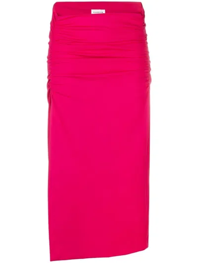 P.a.r.o.s.h Ruched Midi Skirt In Pink
