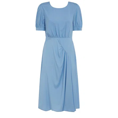 P.a.r.o.s.h Powder Blue Silk Midi Dress In Light Blue