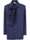 P.a.r.o.s.h Parosh Ruffle Detail Shirt In Blue
