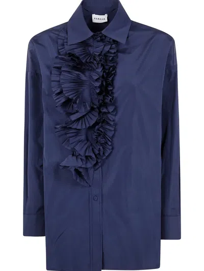 P.a.r.o.s.h Ruffle-detailing Blouse In Blue