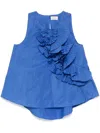 P.a.r.o.s.h Ruffled Blouse In Blue