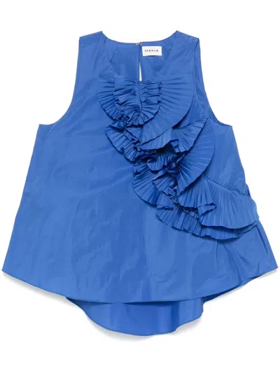 P.a.r.o.s.h Ruffled Blouse In Blue