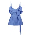 P.a.r.o.s.h Ruffled Belt Blouse In Blue