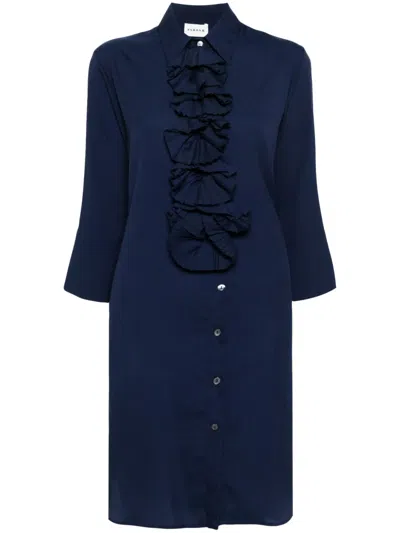 P.a.r.o.s.h Ruffled-detail A-line Dress In Blue