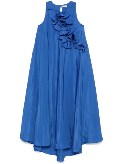 P.a.r.o.s.h Ruffled-detail Maxi Dress In Blue