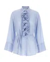 P.a.r.o.s.h Light Blue Shirt With Ruffles In Blue
