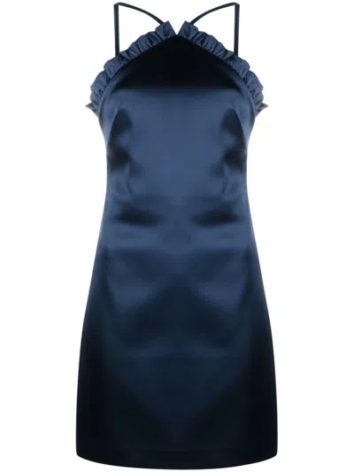 P.A.R.O.S.H P.A.R.O.S.H. RUFFLED SATIN-FINISH MINIDRESS
