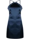 P.a.r.o.s.h . Ruffled Satin-finish Minidress In Rosa