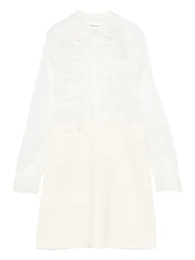 P.a.r.o.s.h Ruffled Shirt Dress In White