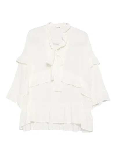 P.a.r.o.s.h Ruffled Silk Blouse In White