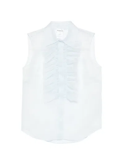 P.a.r.o.s.h Ruffled Sleeveless Blouse In Blue