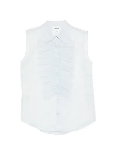 P.a.r.o.s.h Ruffled Sleeveless Shirt In Blue