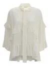 P.a.r.o.s.h P. A.r. O.s. H. Ruffle Blouse In White