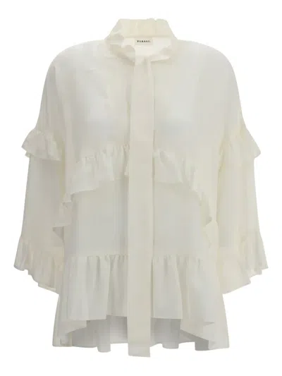 P.A.R.O.S.H RUFFLED TIE-NECK BLOUSE