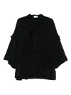P.a.r.o.s.h Ruffled Tie-neck Top In Black