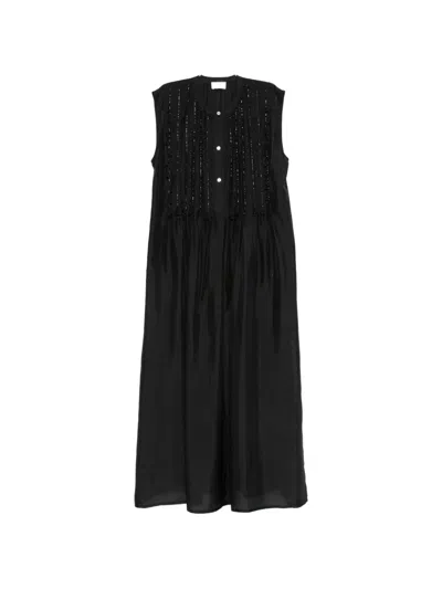 P.a.r.o.s.h Sadio Bead-embellished Midi Dress In Black